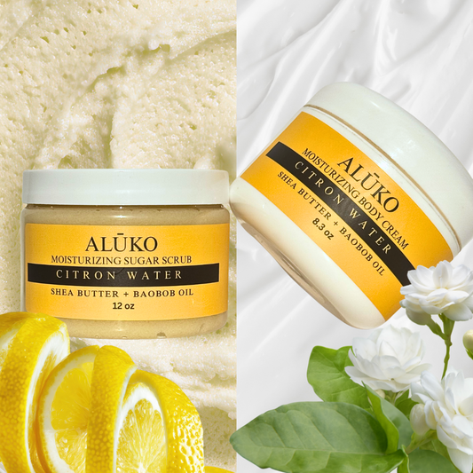 Citron Water Moisturizing Body Cream and Sugar Scrub Bundle